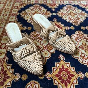 Intentionally Blank Calista woven block heel mules
